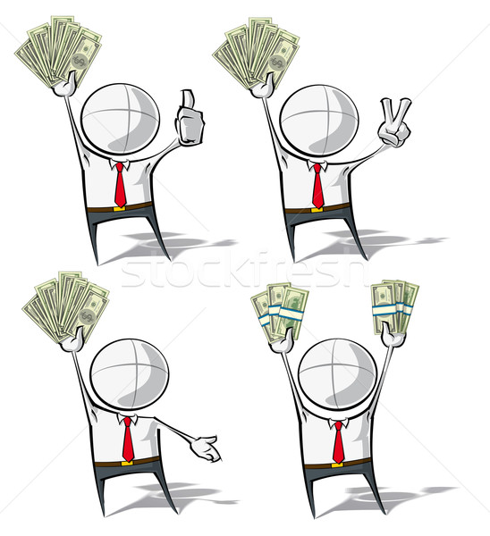 Stock foto: Einfache · Geschäftsleute · Geld · Set · spärlich · Vektor