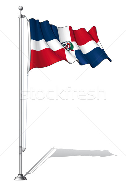 Flag Pole Dominican Republic Stock photo © nazlisart