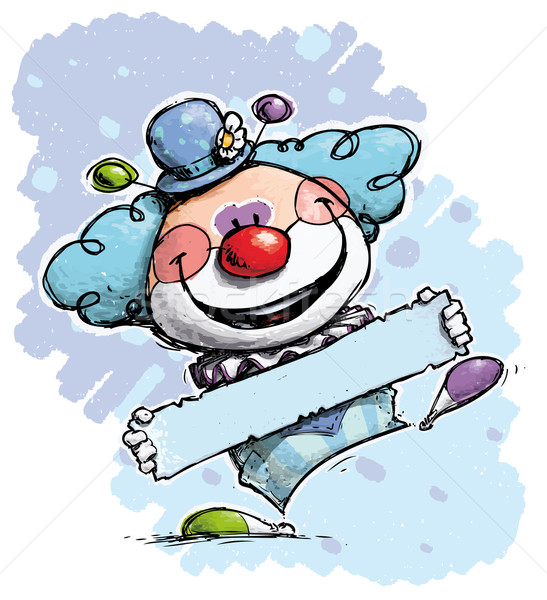 Clown Holding a Label - Boy Colors Stock photo © nazlisart