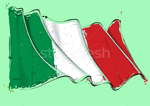 Italian Artistic Brush Stroke Waving Flag Stock photo © nazlisart