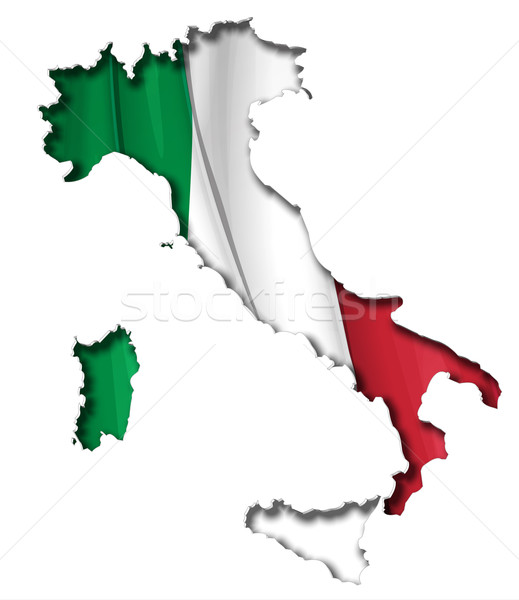 Italian Map-Flag Stock photo © nazlisart