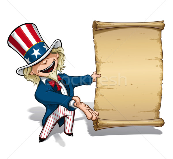 Uncle Sam Presenting Declaration Stock photo © nazlisart