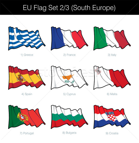 Avrupa sendika bayrak ayarlamak güney Stok fotoğraf © nazlisart