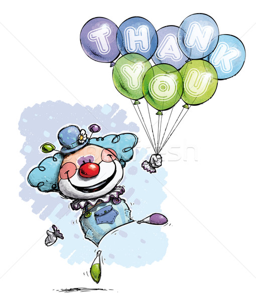 Clown with Balloons Saying Thank You - Boy Colors Stock photo © nazlisart