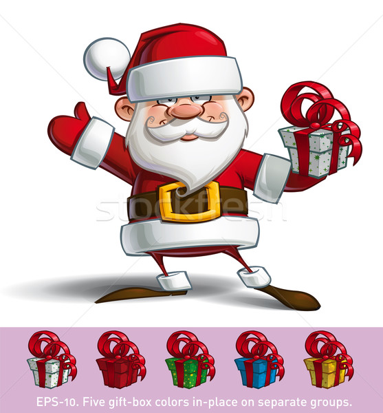 Happy Santa - Salute with a Gifts Stock photo © nazlisart