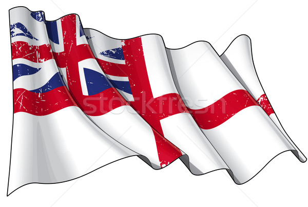 British Navy Flag 1606–1801 (The King's Colours) Scratched Stock photo © nazlisart