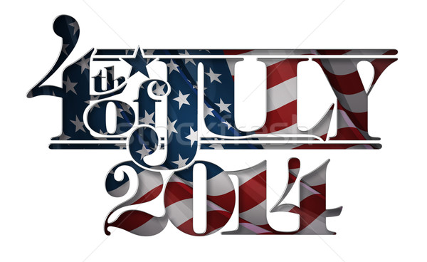 Forth of July 2014 Lettering Cut-Out Stock photo © nazlisart