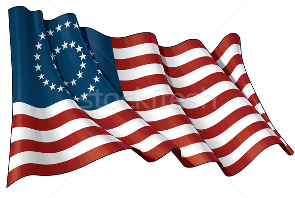Stock photo: US Civil War Union -37 Star Medallion- Flag