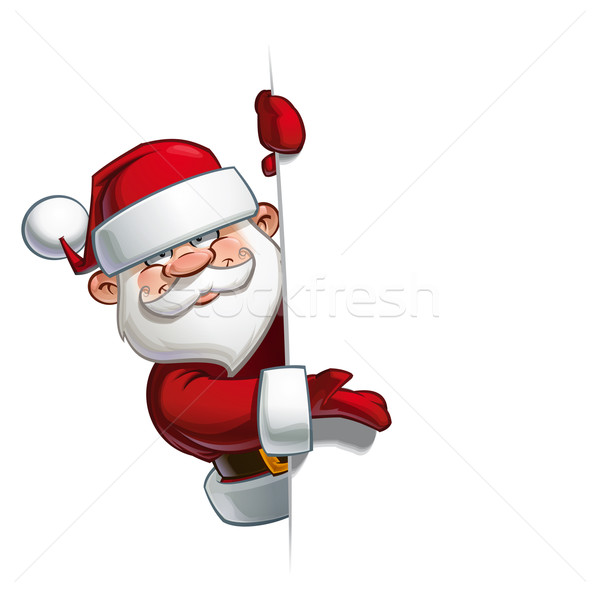Szczęśliwy Święty mikołaj pusty etykiety cartoon Zdjęcia stock © nazlisart