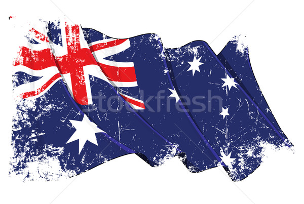 Stockfoto: Vlag · Australië · grunge · illustratie · australisch