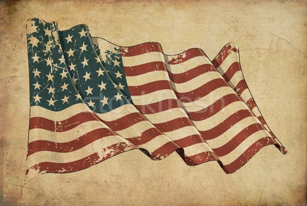 US WWI-WWII (48 stars) Grunge Flag Textured Background Wallpaper Stock photo © nazlisart