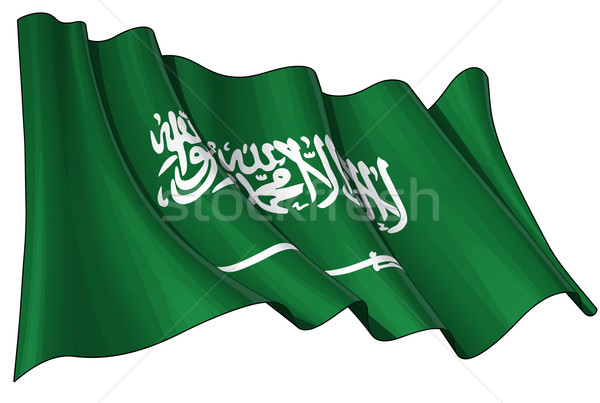 Саудовская арабский флаг иллюстрация зеленый Сток-фото © nazlisart