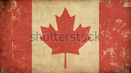 [[stock_photo]]: Pavillon · illustration · rouillée · grunge · drapeau · canadien