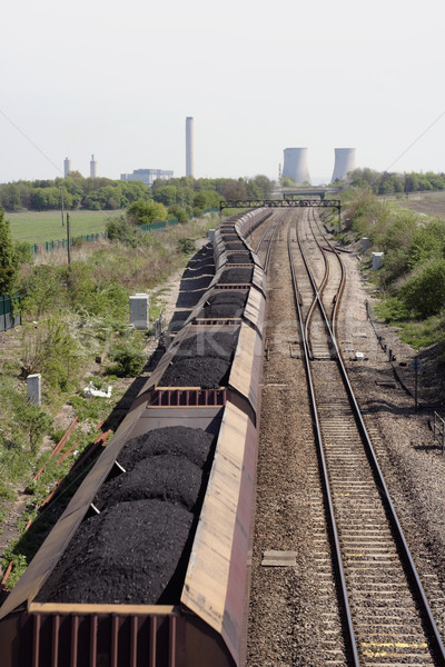 石炭 列車 発電所 ストックフォト © ndjohnston