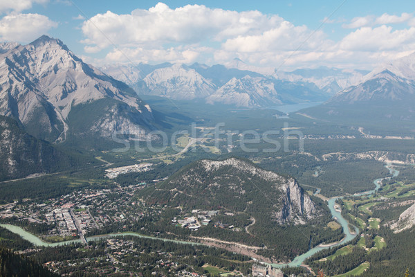 Bow river and Banff Stock photo © ndjohnston