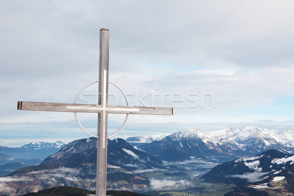 Cross at summit, Niederau Stock photo © ndjohnston