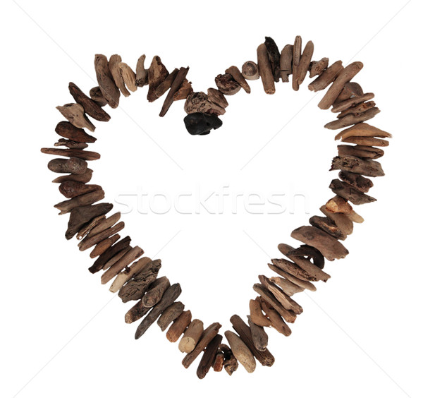 Stock photo: Driftwood Love Heart