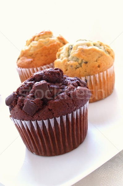 Vers muffins koffie achtergrond zoete Stockfoto © neillangan