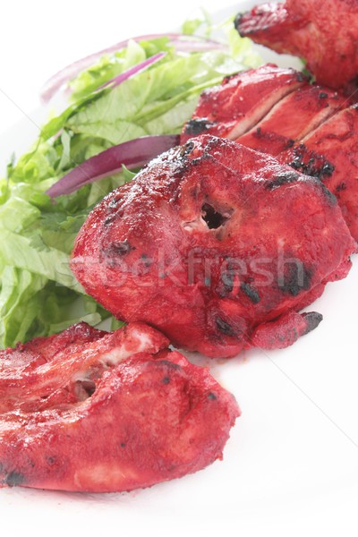 Poulet indian kebab flamme grillés salade [[stock_photo]] © neillangan