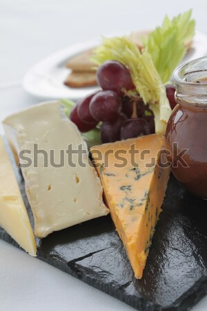チーズ 食品 表 青 ディナー ブドウ ストックフォト © neillangan