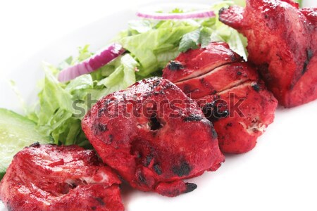 Huhn indian kebab Flamme gegrillt Salat Stock foto © neillangan