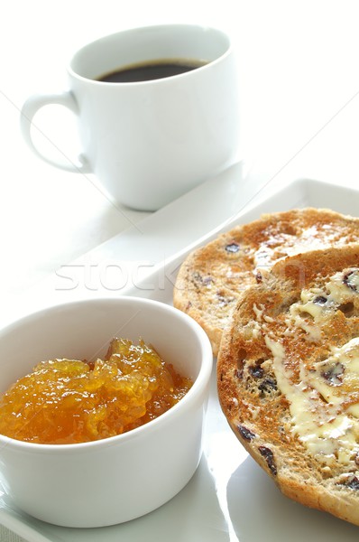 Geroosterd thee gebak muffins jam voedsel Stockfoto © neillangan