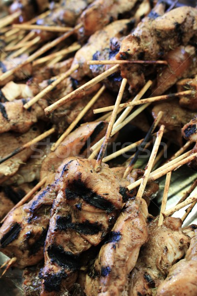 Barbecue kip varkensvlees vlees koken lunch Stockfoto © neillangan