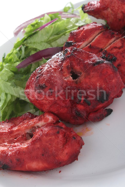 Poulet indian kebab flamme grillés salade [[stock_photo]] © neillangan