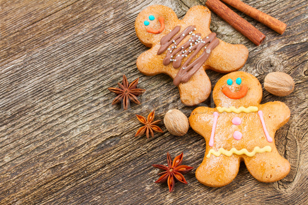 gingerbread men close  up Stock photo © neirfy