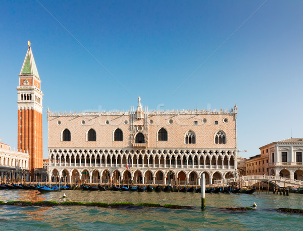 Gondolas  and Doge palace, Venice, Italy Stock photo © neirfy