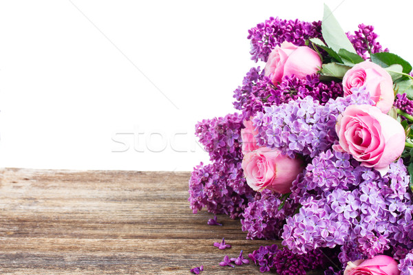 Lilac flowers with roses Stock photo © neirfy