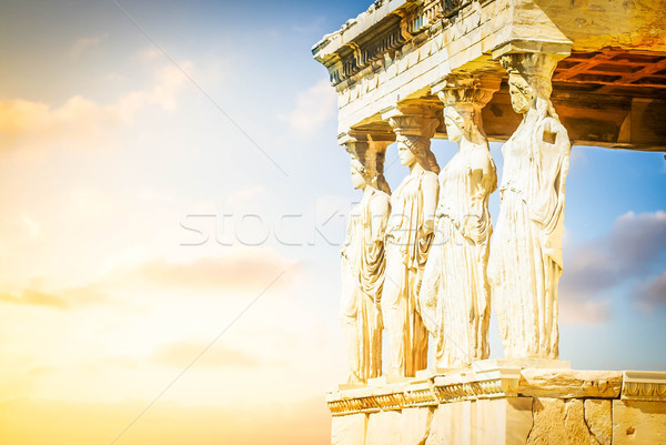 Templu Acropola Atena detalii răsărit Grecia Imagine de stoc © neirfy