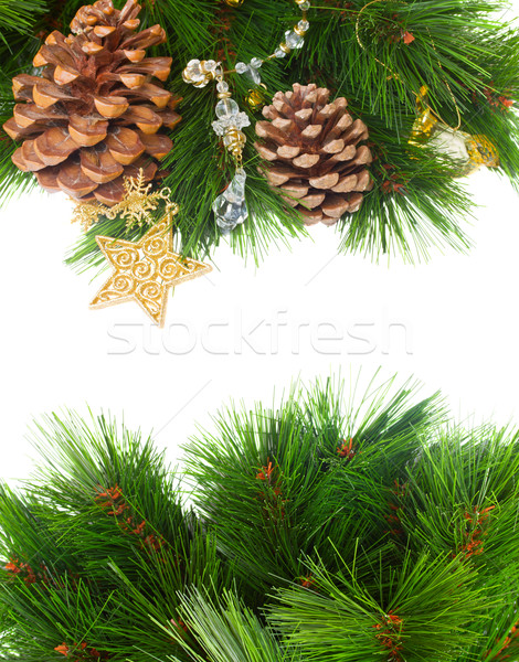 chrismas decorations and pine cones Stock photo © neirfy