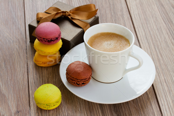 cup of coffee with macaroons Stock photo © neirfy