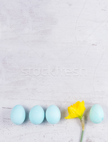 Foto stock: Azul · ovos · abrótea · amarelo