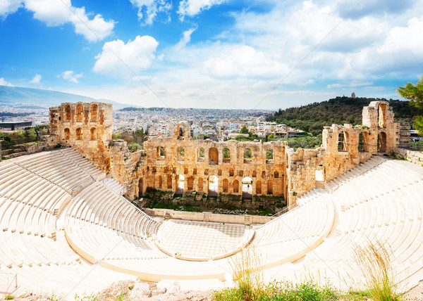 Amfiteátrum retro város tájkép utazás színház Stock fotó © neirfy