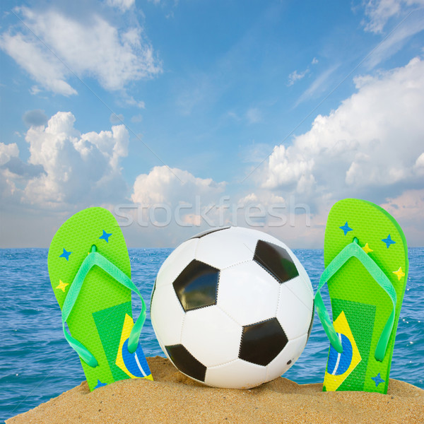 football ball in sand Stock photo © neirfy