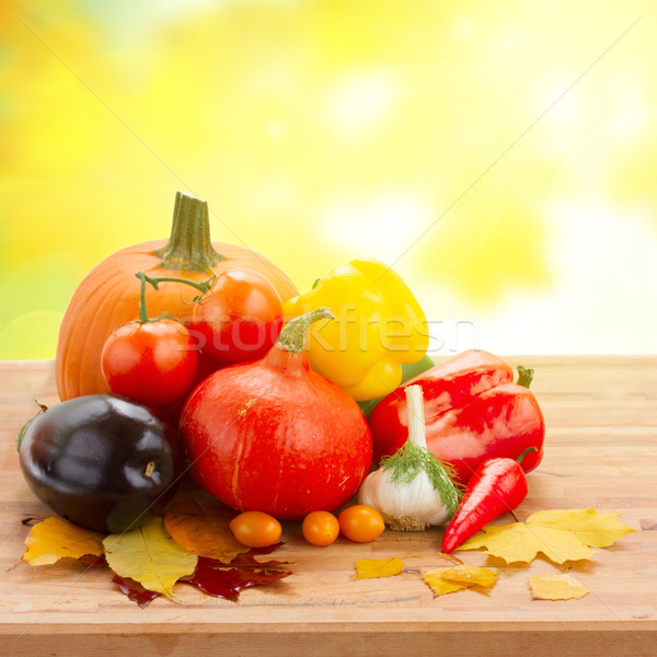 ストックフォト: 秋 · 野菜 · 表 · カラフル · 黄色