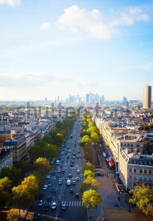 Panoramę la obrona dzielnica miasta retro Zdjęcia stock © neirfy