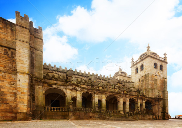 Katedrális Portugália oldalnézet öreg templom retro Stock fotó © neirfy