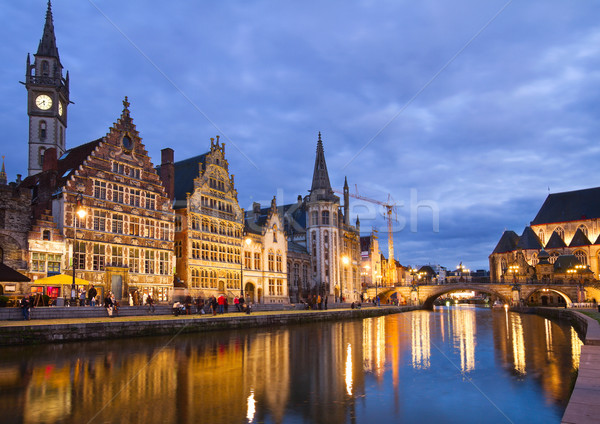 Old Buildings With Canal, Ghent Stock photo © neirfy