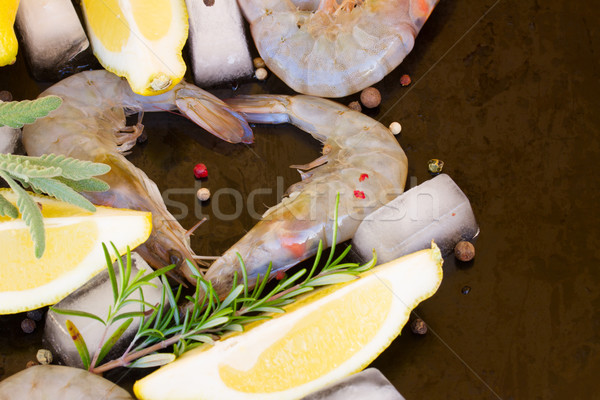 fresh raw prawns Stock photo © neirfy