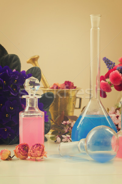 aromatherapy - dry flowers and potions Stock photo © neirfy