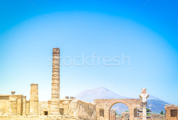 Ruinas Italia volcán calle azul Europa Foto stock © neirfy