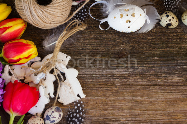 Spring flowers with easter eggs Stock photo © neirfy