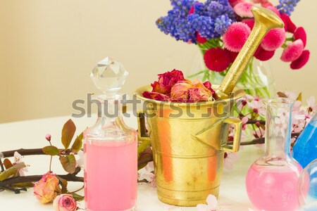 aromatherapy - dry flowers and potions Stock photo © neirfy