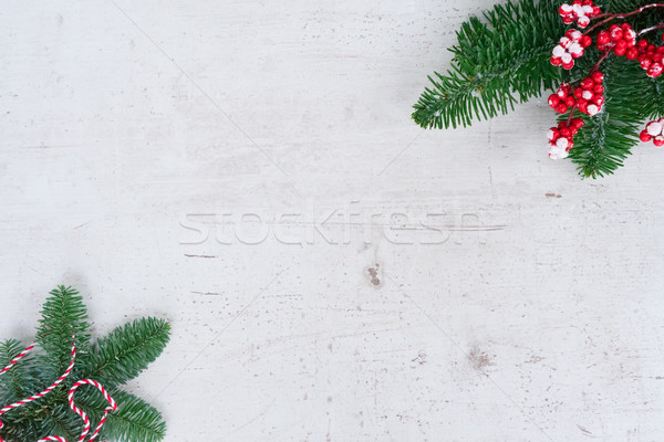 Stock fotó: Karácsony · jelenet · keret · örökzöld · fa · terv