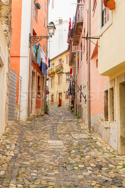 street in old town of Lisbon Stock photo © neirfy