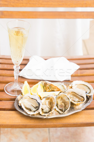 Raw oysters shells Stock photo © neirfy