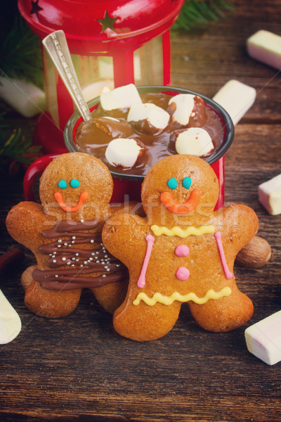 gingerbread men close  up Stock photo © neirfy